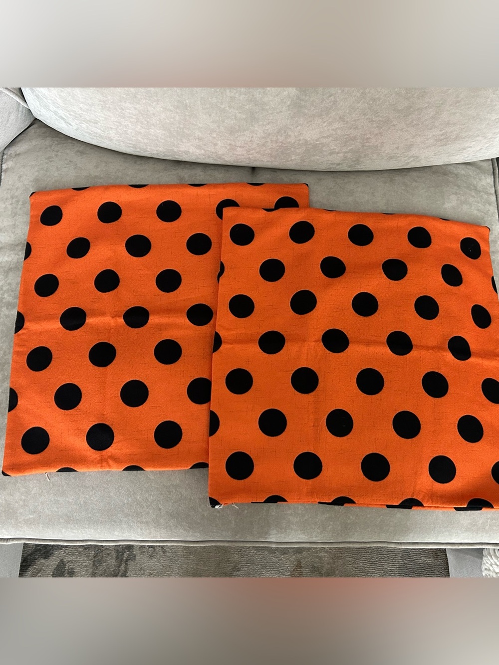Set of 2 18” Polka Dot Halloween Square Pillow Covers